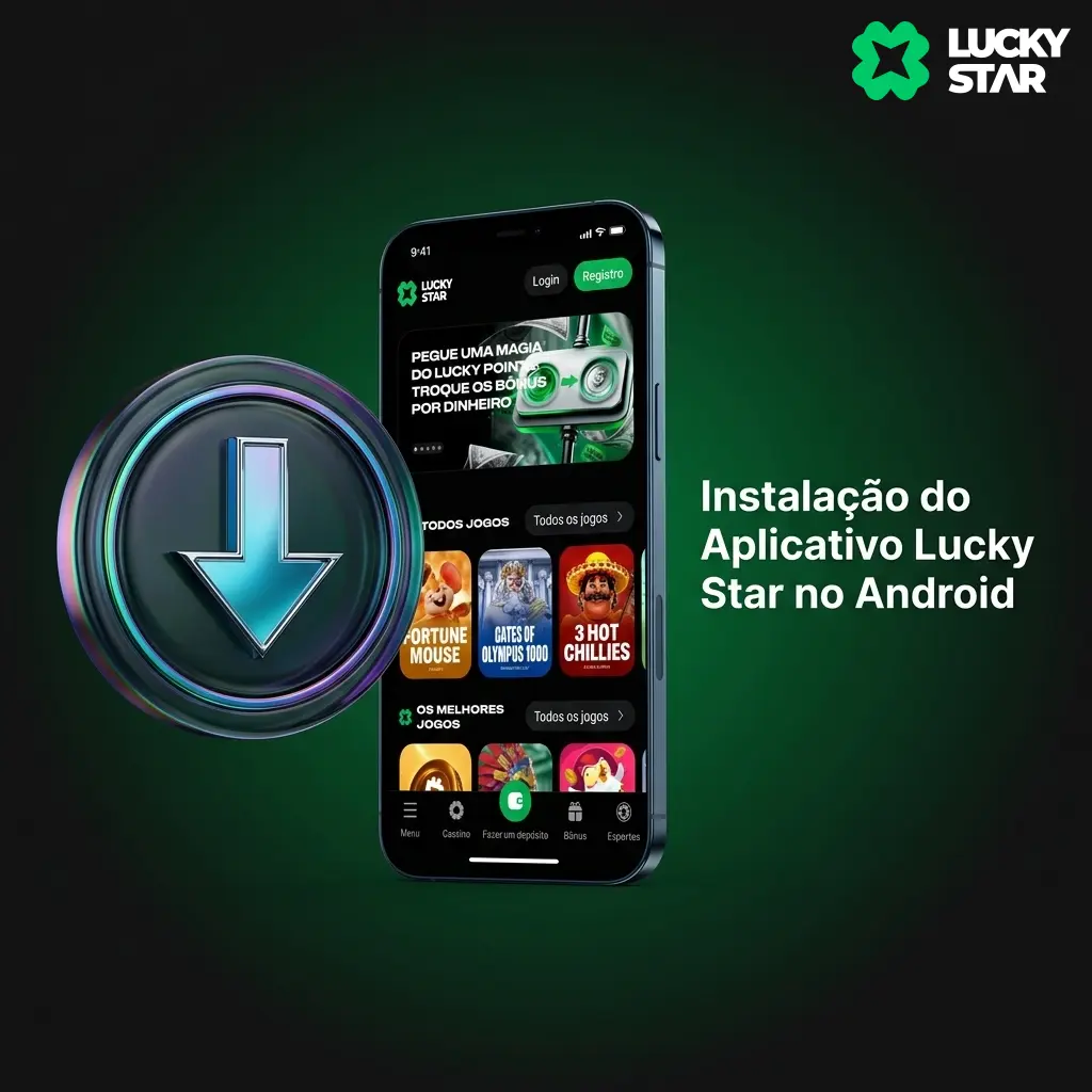 Toque no botão de download, obtenha o arquivo oficial e instale o app Lucky Star no seu dispositivo.