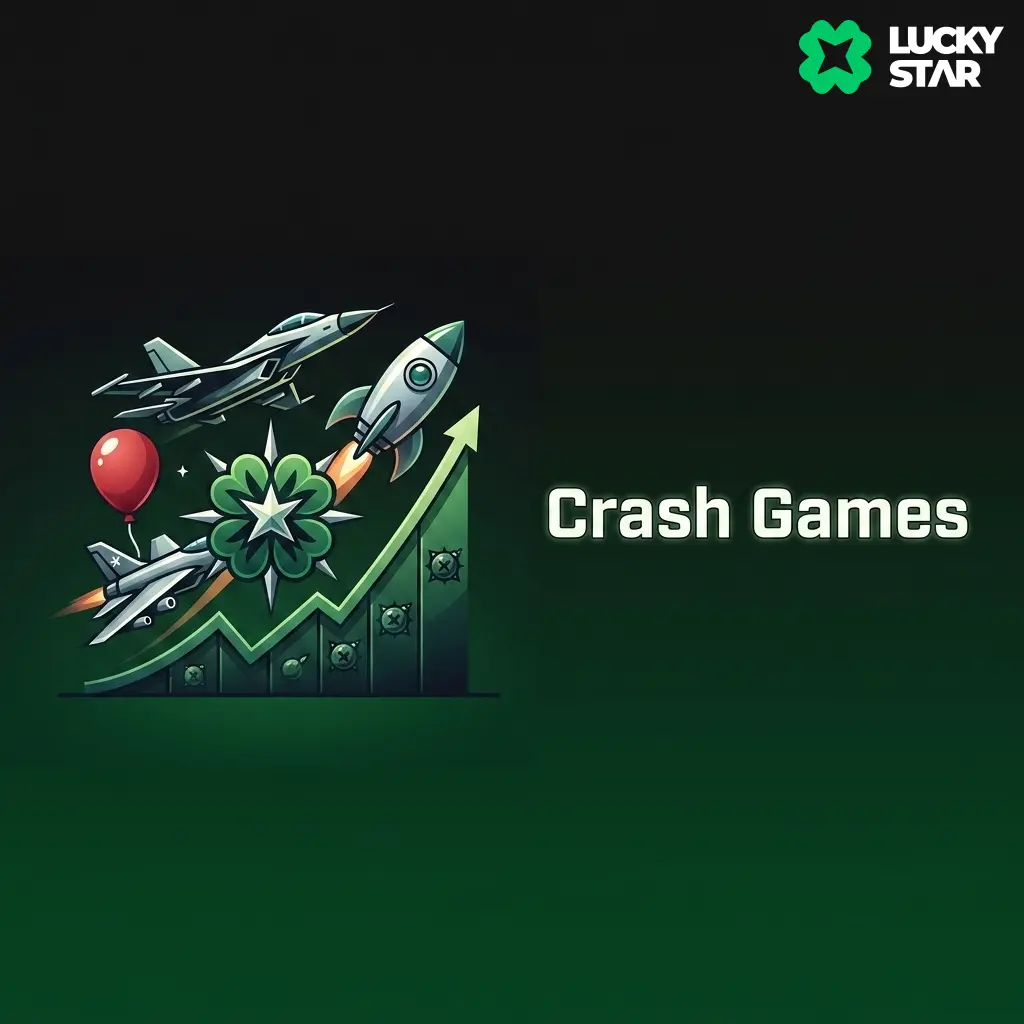 Jogue crash games no Lucky Star e defina o momento exato do saque antes que o gráfico caia.