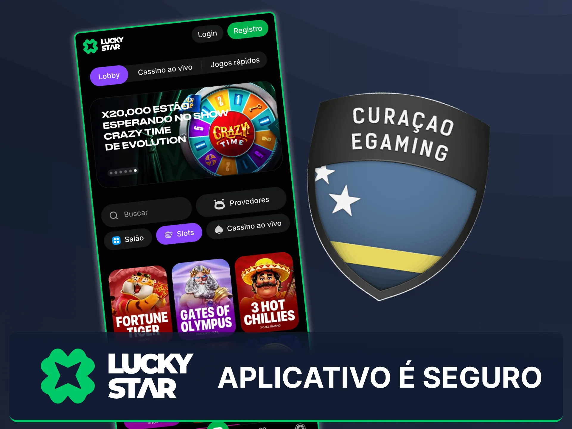Verifique a licença de Curaçao do Lucky Star no app e jogue em uma plataforma regulamentada e segura.