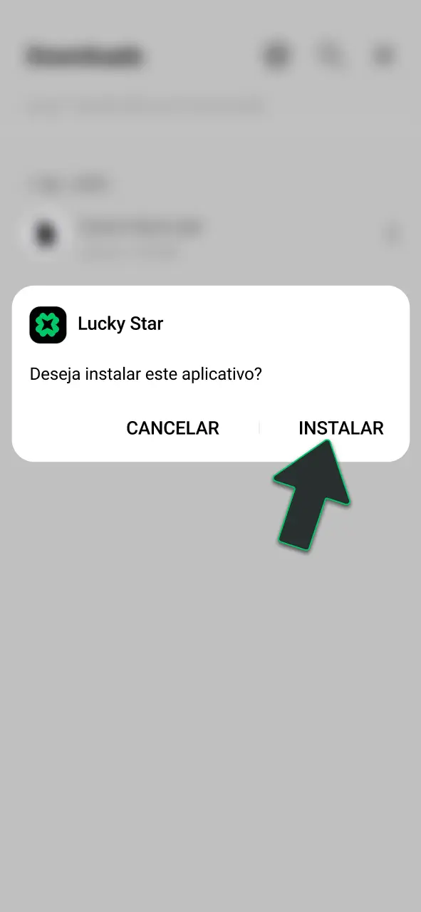 Toque no botão de instalar na janela de confirmação do Lucky Star e abra o aplicativo.