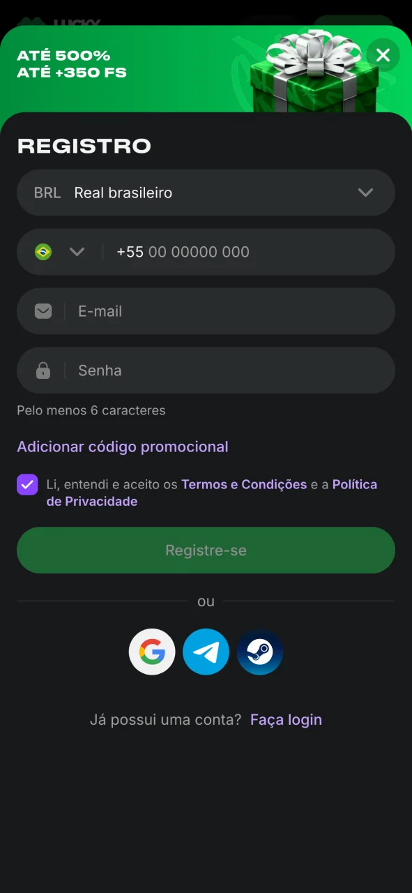 Escolha a inscrição por número de telefone no cassino Lucky Star e mude sua sorte hoje mesmo.